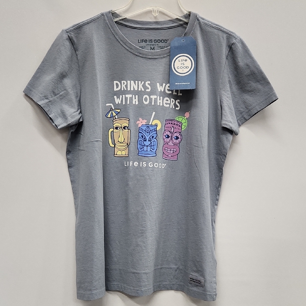 Life is Good Gray Graphic T-Shirt